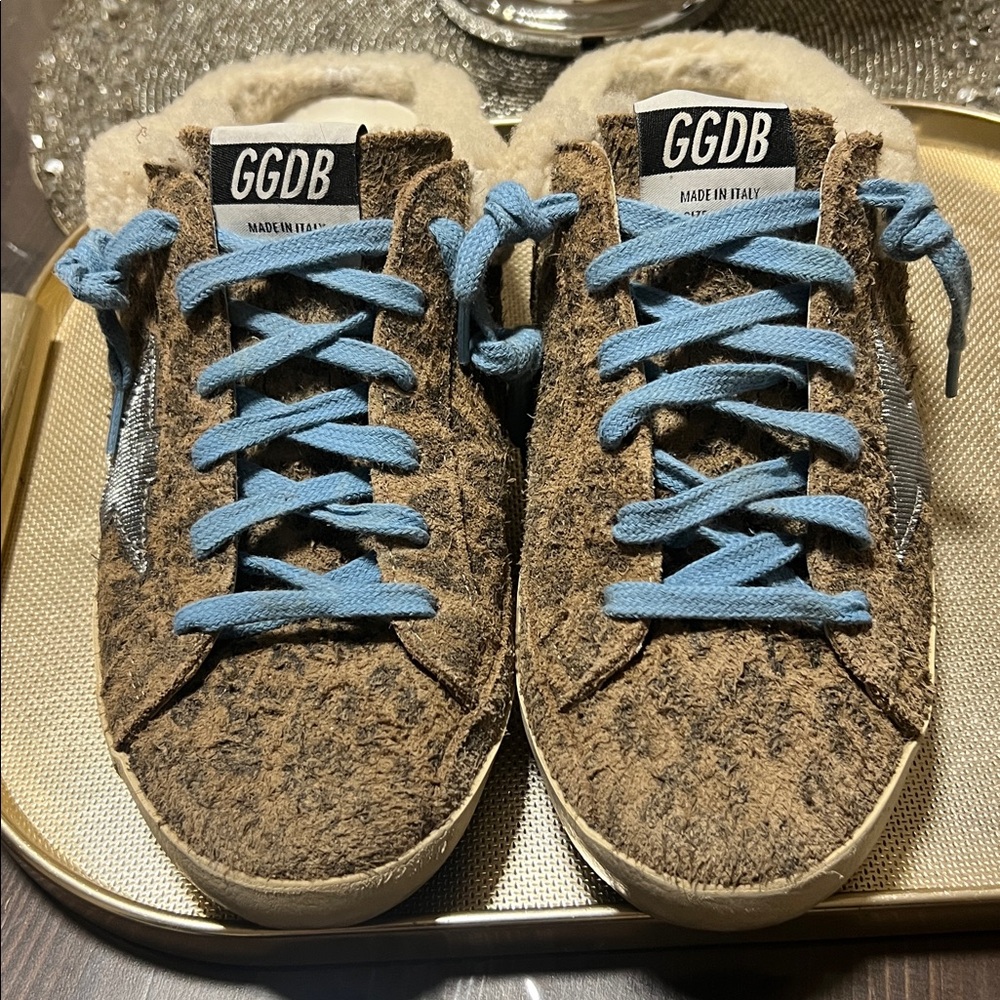 Golden Goose Sabot Shearling Leopard/Blue Laces
Super-Star Private EDT Sneakers - Picture 4 of 15